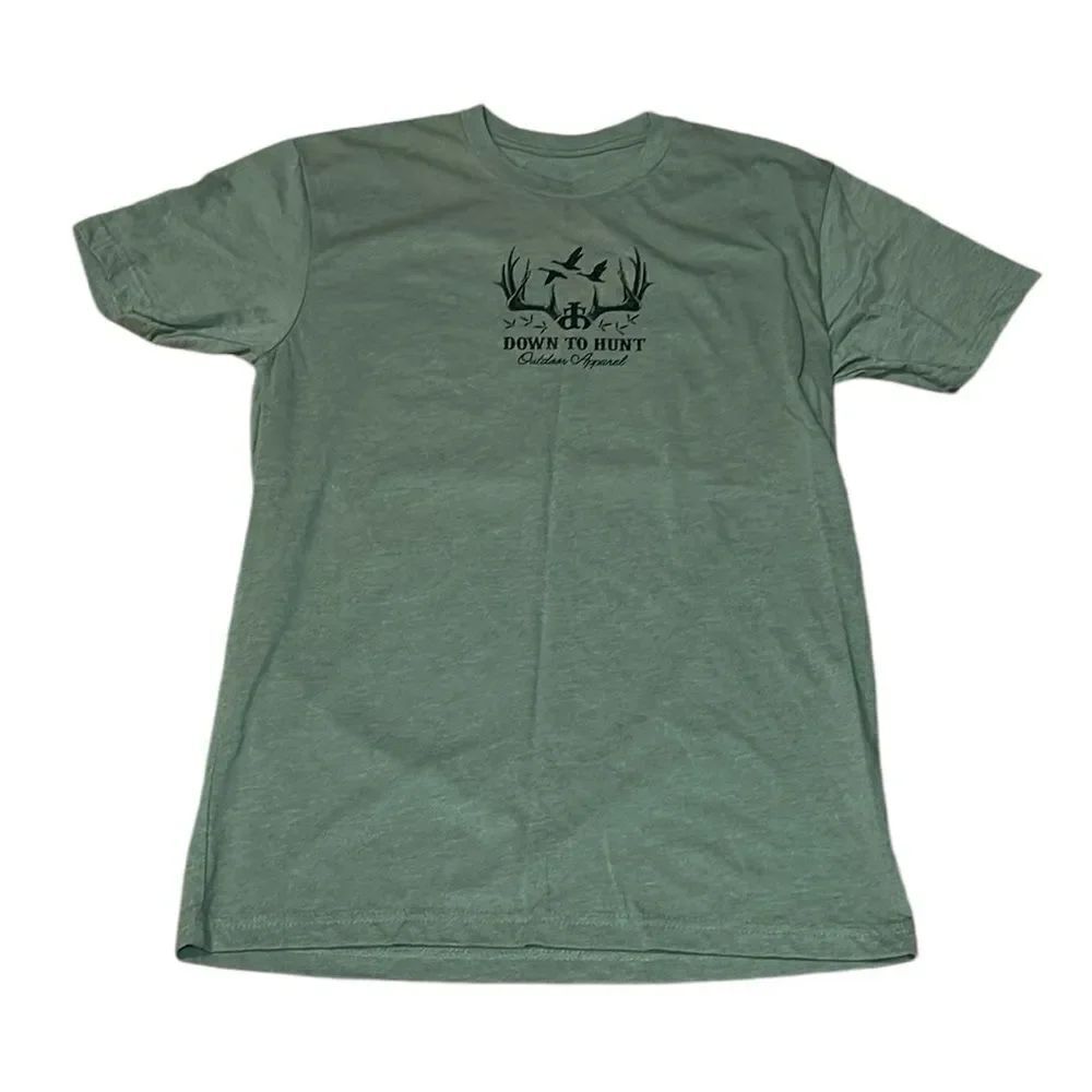 Down to Hunt Green T-shirt, Small